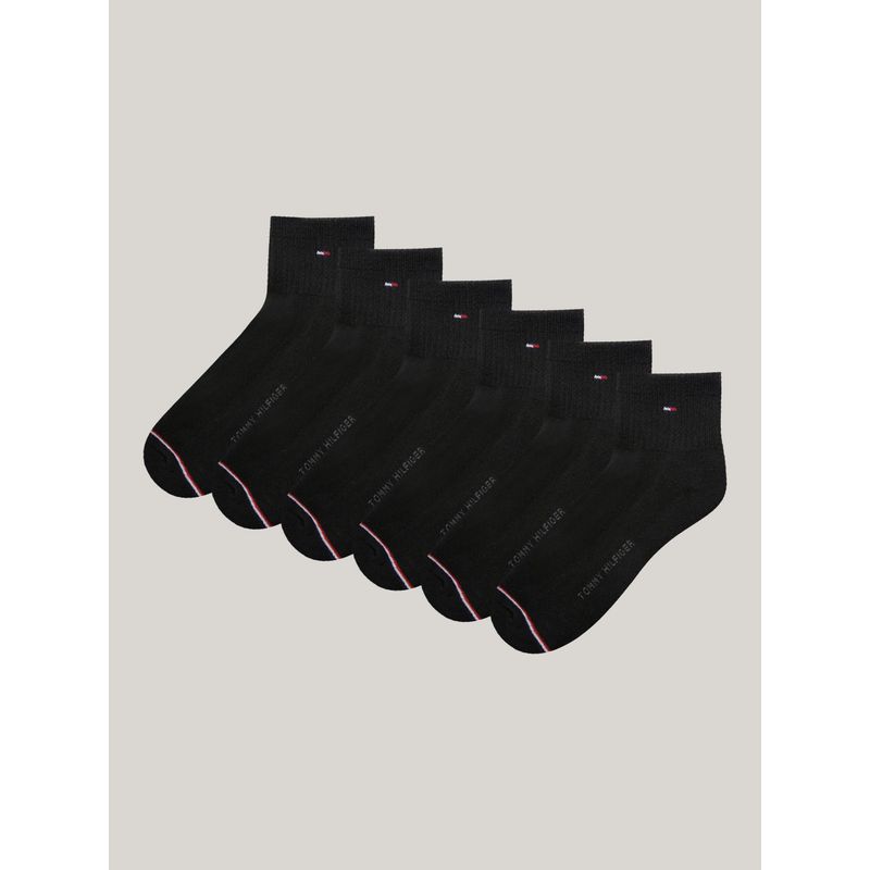 TOMMY HILFIGER - Pack 6 Par Calcetin Sport Athletic Negro Tommy Hilfiger
