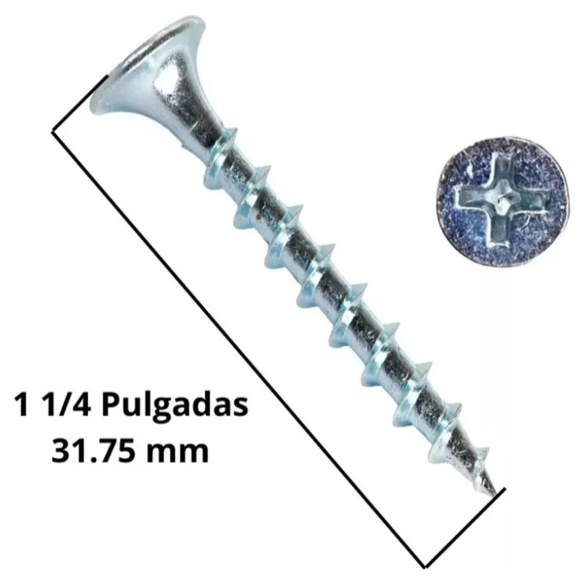 GENERICO - Tornillo CRS Zincado Punta Fina  6X1 1/4 100 Unidades