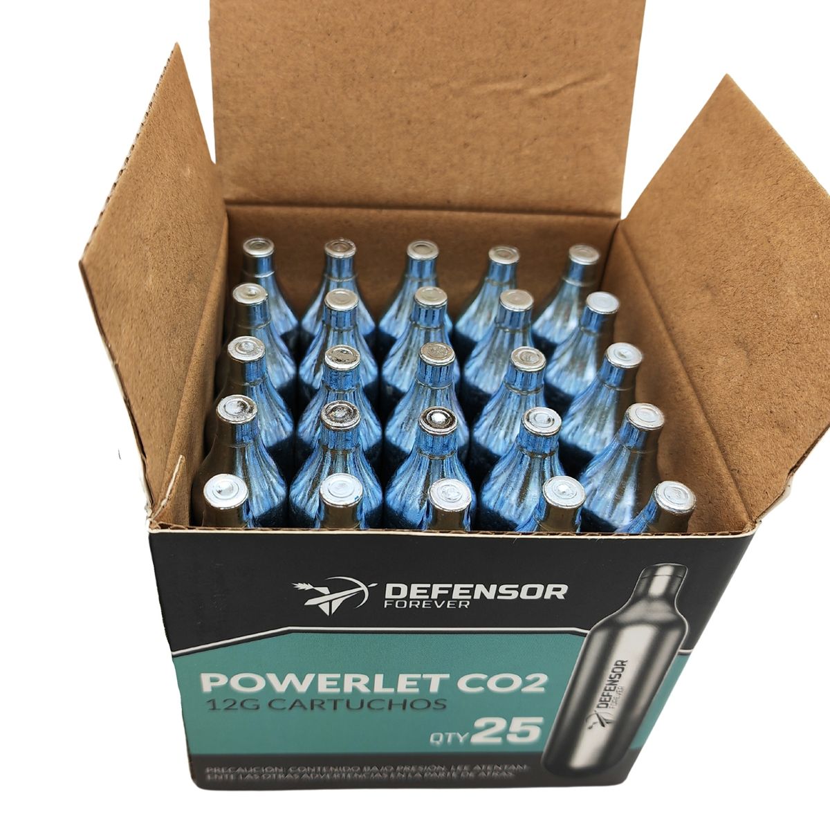 DEFENSOR FOREVER - Cartuchos De Gas Co2 12 Gr. Pack De 25 Unidades