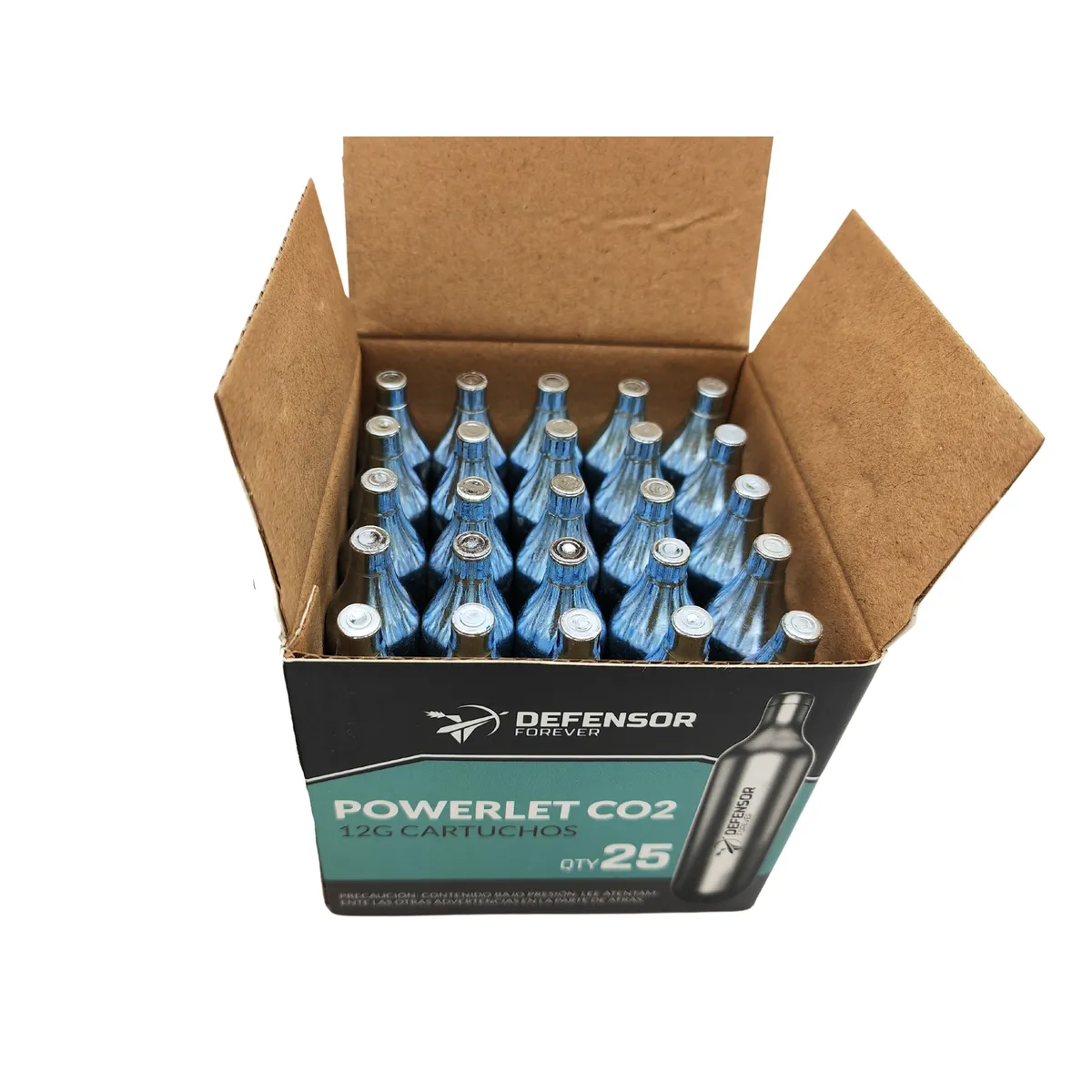 DEFENSOR FOREVER - Cartuchos De Gas Co2 12 Gr. Pack De 25 Unidades