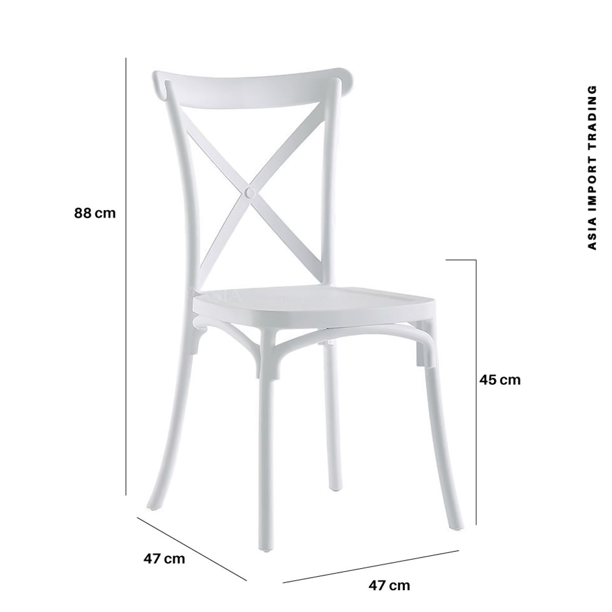 HOME&DESIGN - Silla Blanca con Respaldo Cruzado