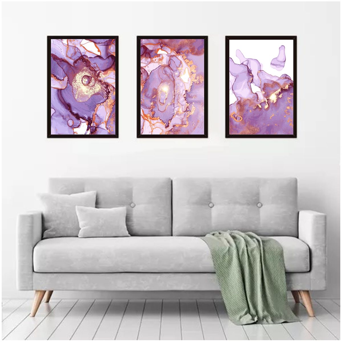 GENERICO - Cuadros Decorativos Abstracto mármol  Pack X 3 Uds 35x50 Cm C/u