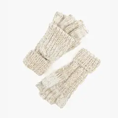 LOUNGE - Guantes Mujer Tejidos Con Miton Blanco