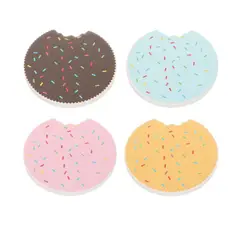 GENERICO - Set 4 Posavasos Colorido Ceramica Y Corcho 4 Piezas Galleta