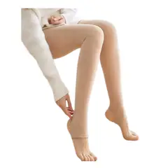 UTILISIMO - Pack 3 Calzas de Mujer Efecto Piel Chiporro (Estira a XL) Beige OMAS
