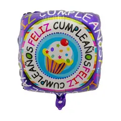 GENERICO - Globo Diseño Cuadrado Ponque -Feliz Cumpleaños