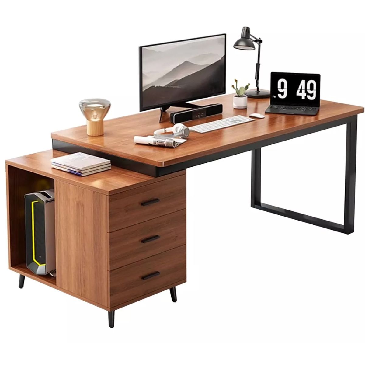 HOMER DESIGN - Escritorio Moderno Con Cajoneras 120x60x75cm Para Oficina…