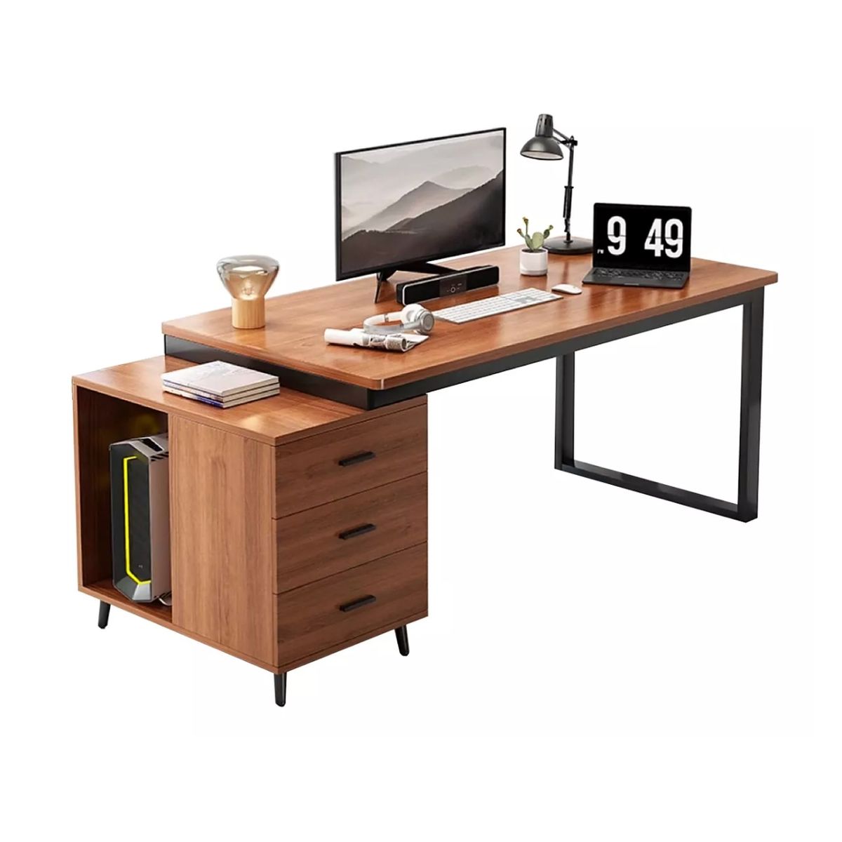 HOMER DESIGN - Escritorio Moderno Con Cajoneras 120x60x75cm Para Oficina…