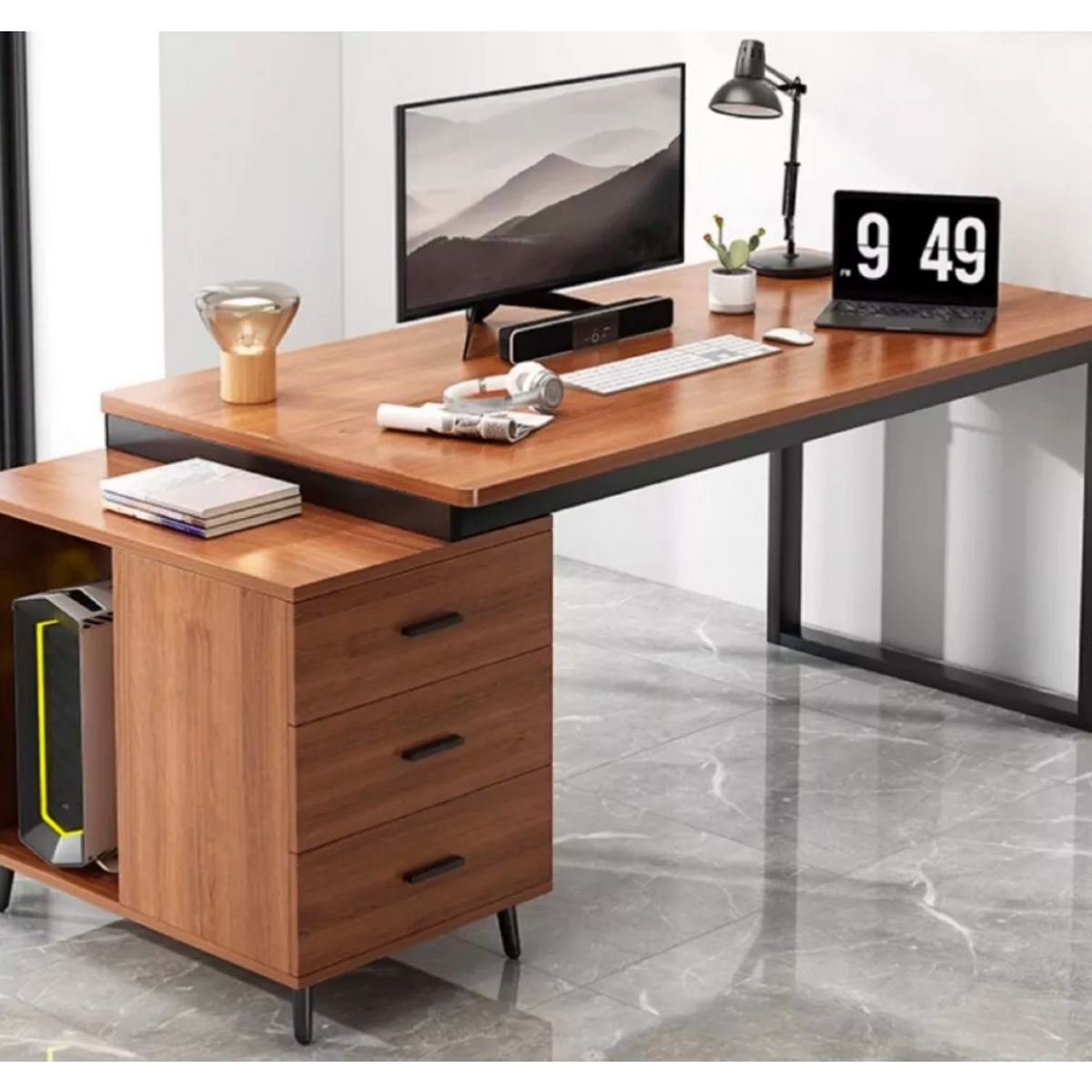 HOMER DESIGN - Escritorio Moderno Con Cajoneras 120x60x75cm Para Oficina…