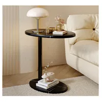 Mesa De Centro Lateral Living Vanguardia Melamina 48x55cm negro