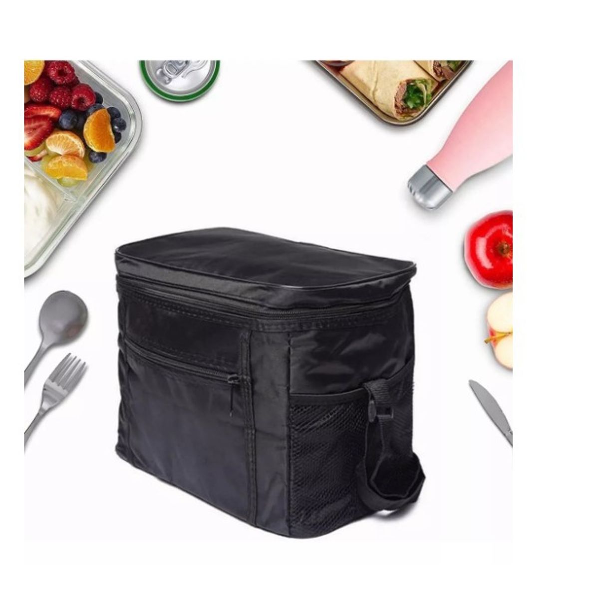 GENERICO - Lonchera Bolsa Termica Colación Almuerzo Portatil Unisex Negro