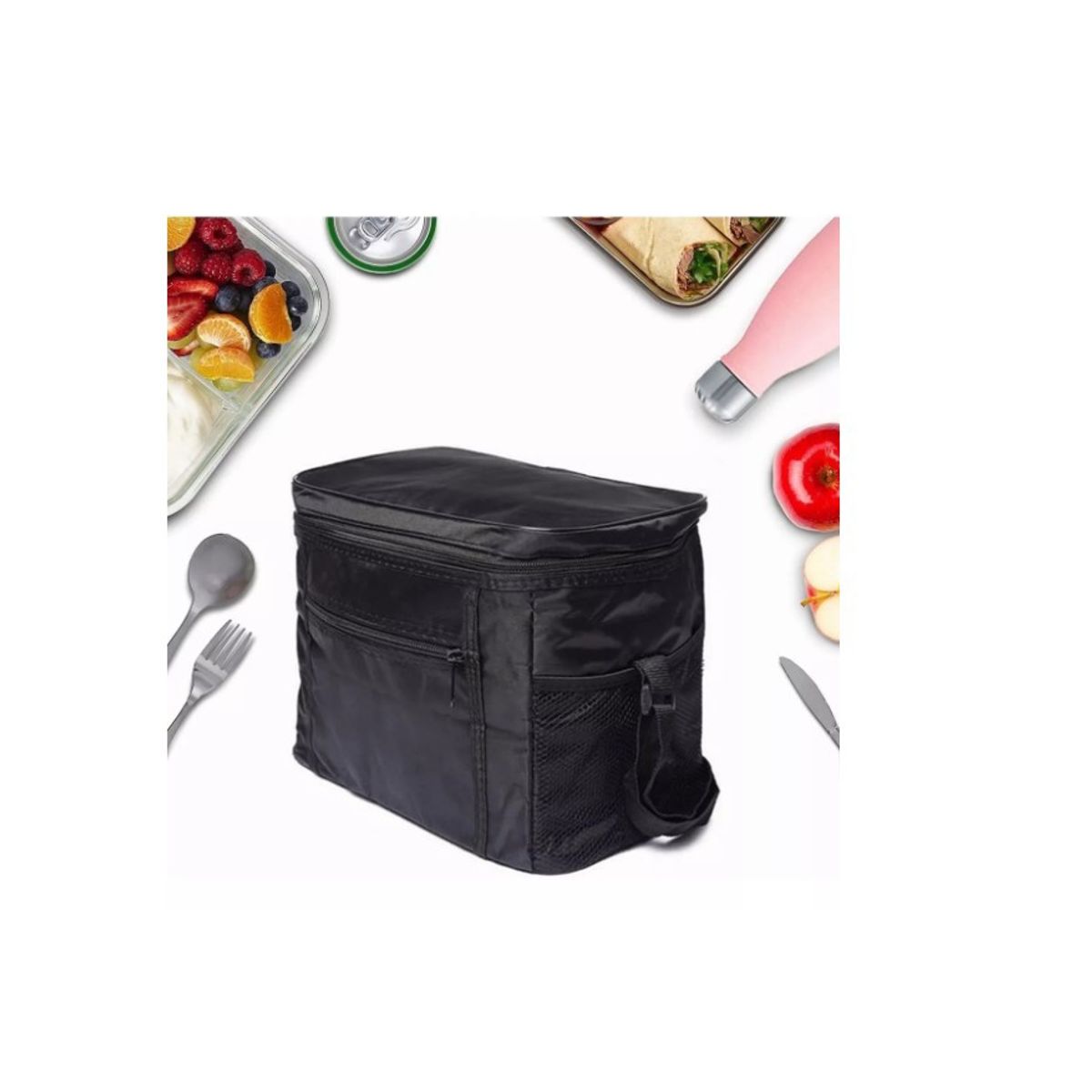 GENERICO - Lonchera Bolsa Termica Colación Almuerzo Portatil Unisex Negro