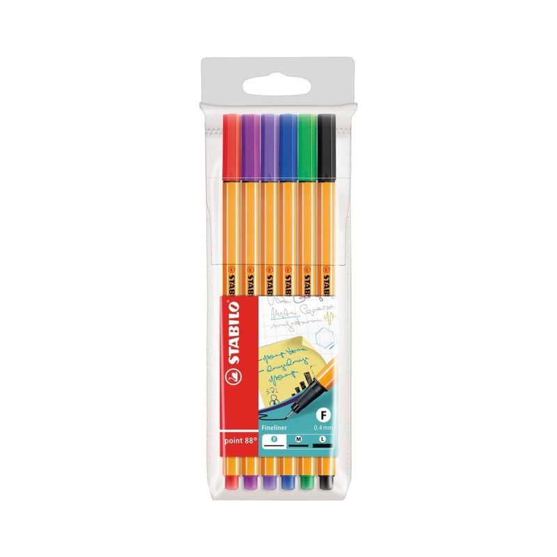 STABILO - Set 6 STABILO Fineliner point 88 - F 0,4mm