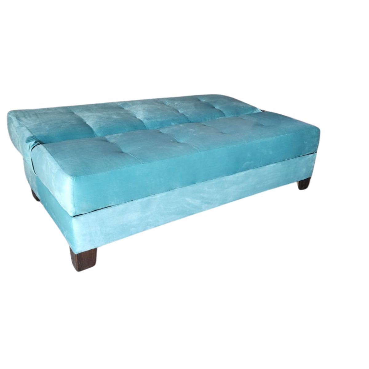 MUEBLES HVM - Futon Cama Baul Patagonia 15P calipso felpa Pmadera