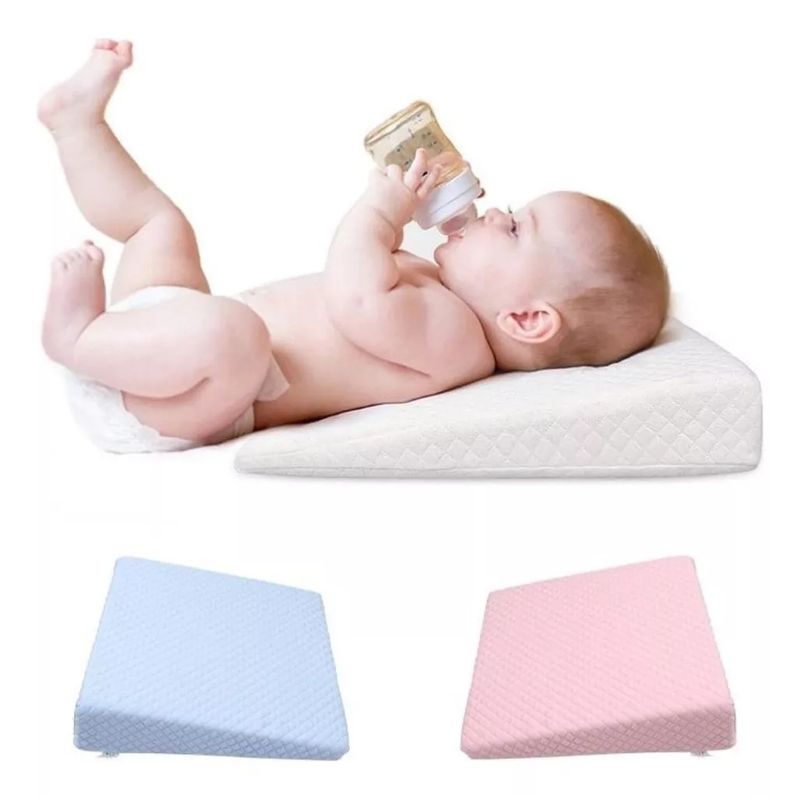 GENERICO - Cojín Almohada Anti-reflujo Para Bebé Rosa.