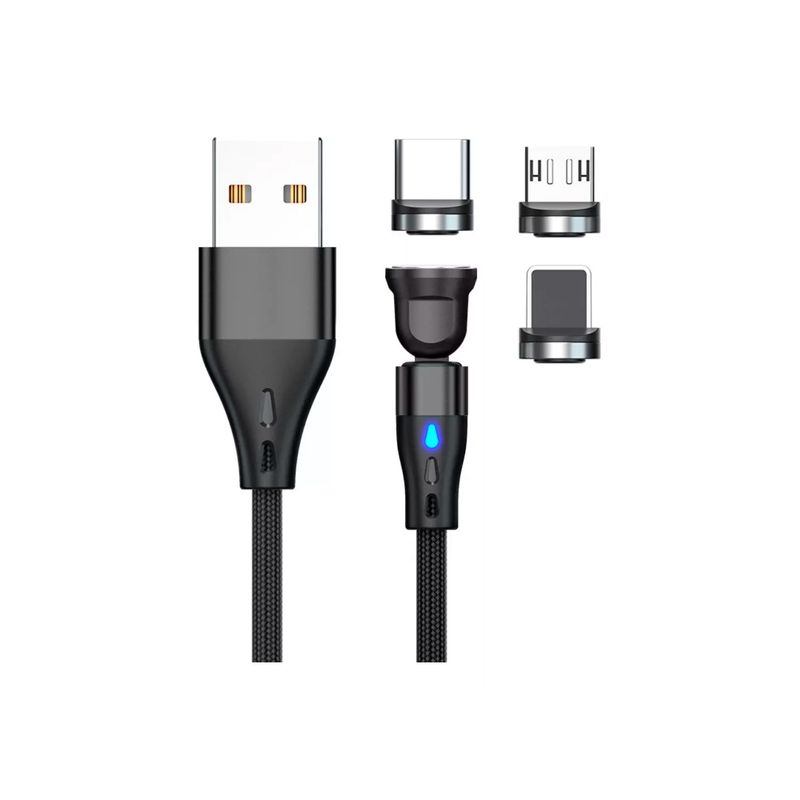 GENERICO - Cable Magnético Carga Rápida + Trasmision De Datos 3 En 1
