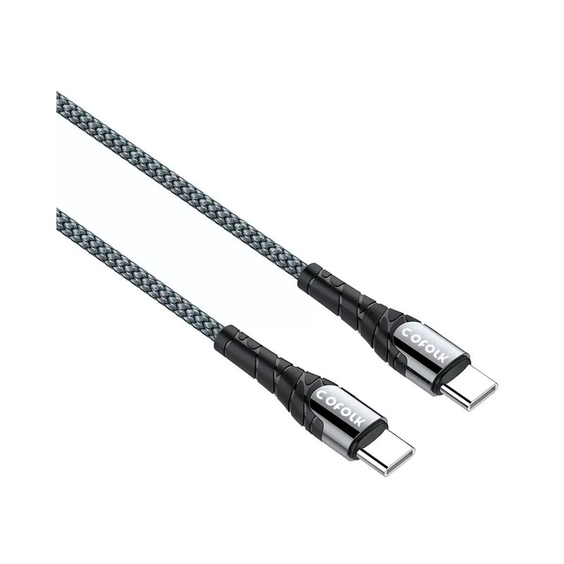 GENERICO - Cable De Carga Usb C A Usb C Pd 65w 2 Metros - Cofolk Color Gris