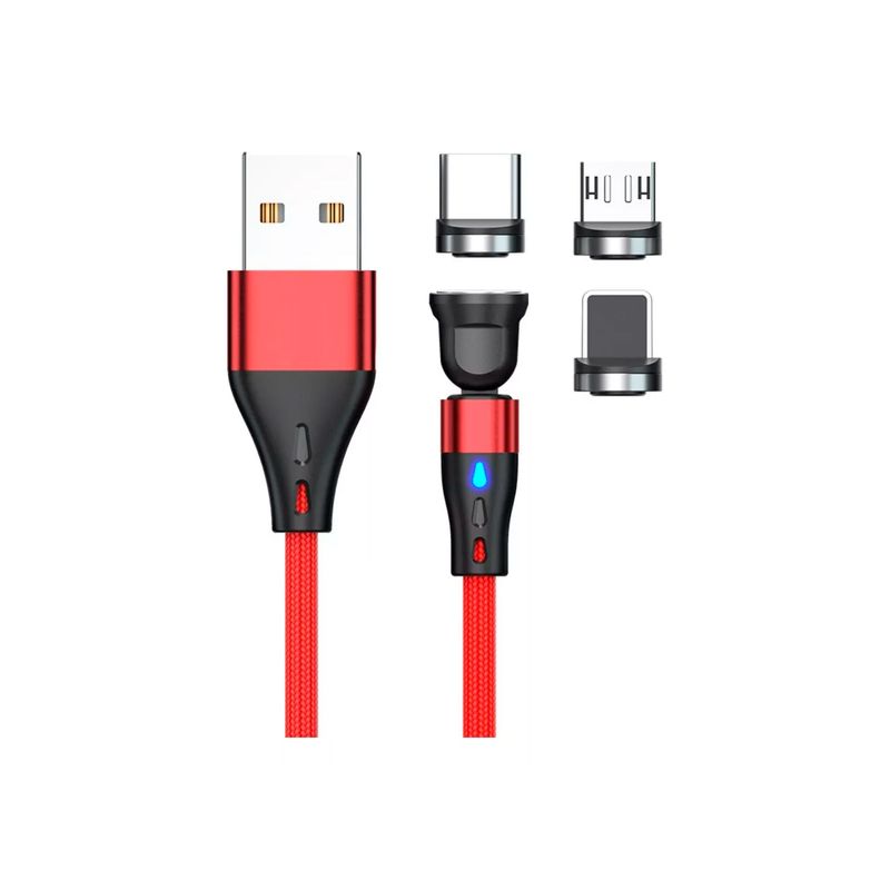 GENERICO - Cable Magnético Carga Rápida + Trasmision De Datos 3 En 1