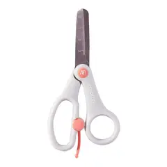 MIDEER - Tijera de aprendizaje para niños punta roma Blanco Rosado
