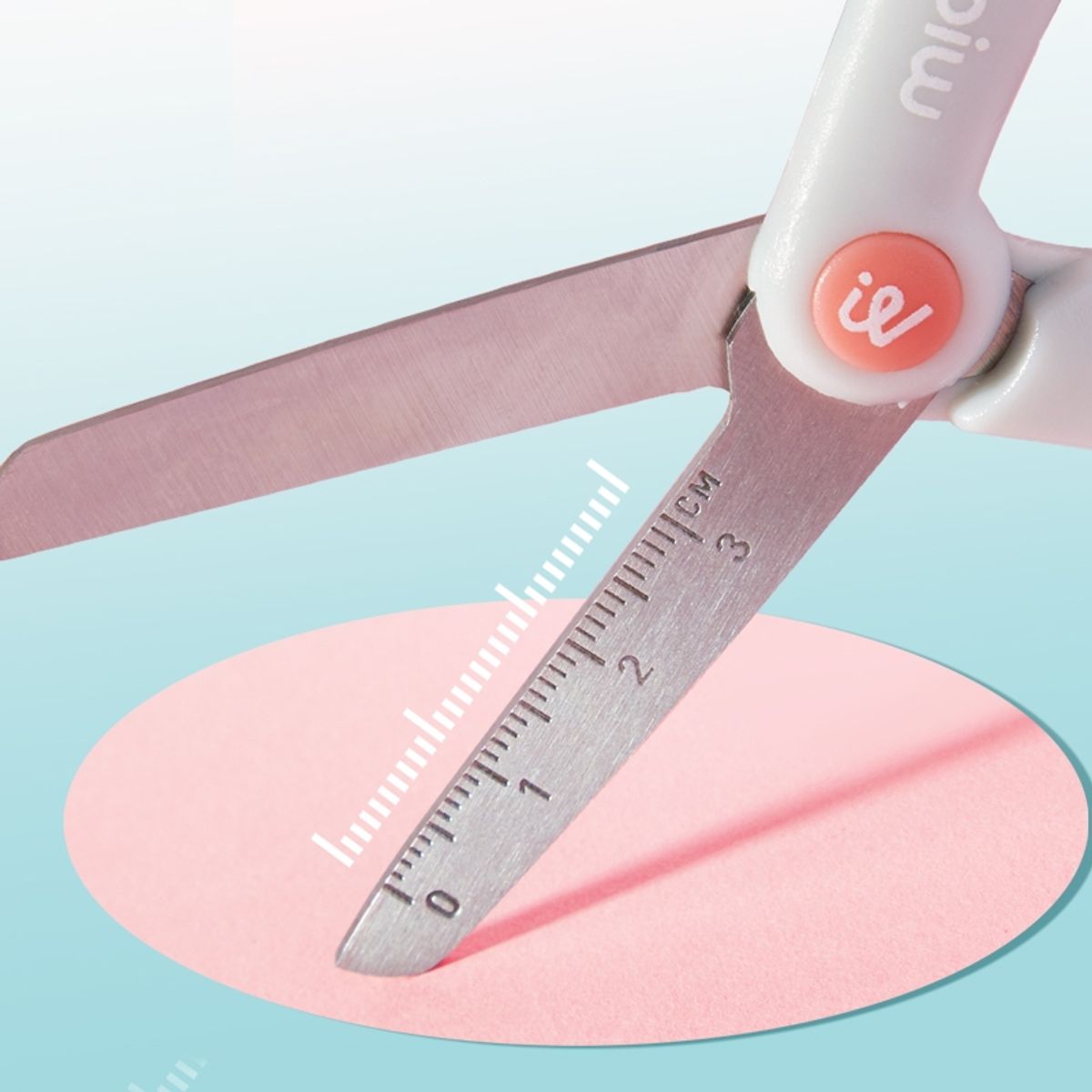 MIDEER - Tijera de aprendizaje para niños punta roma Blanco Rosado