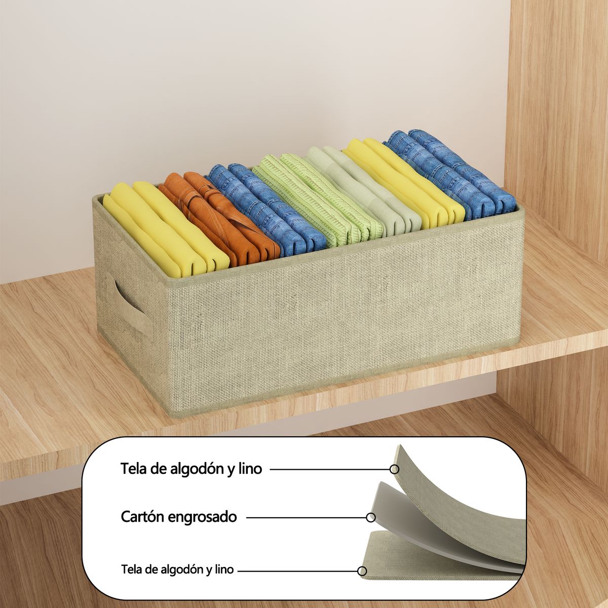 AIZO - 4pcs Bolsas Organizador Ropa Caja Plegable Almacenamiento