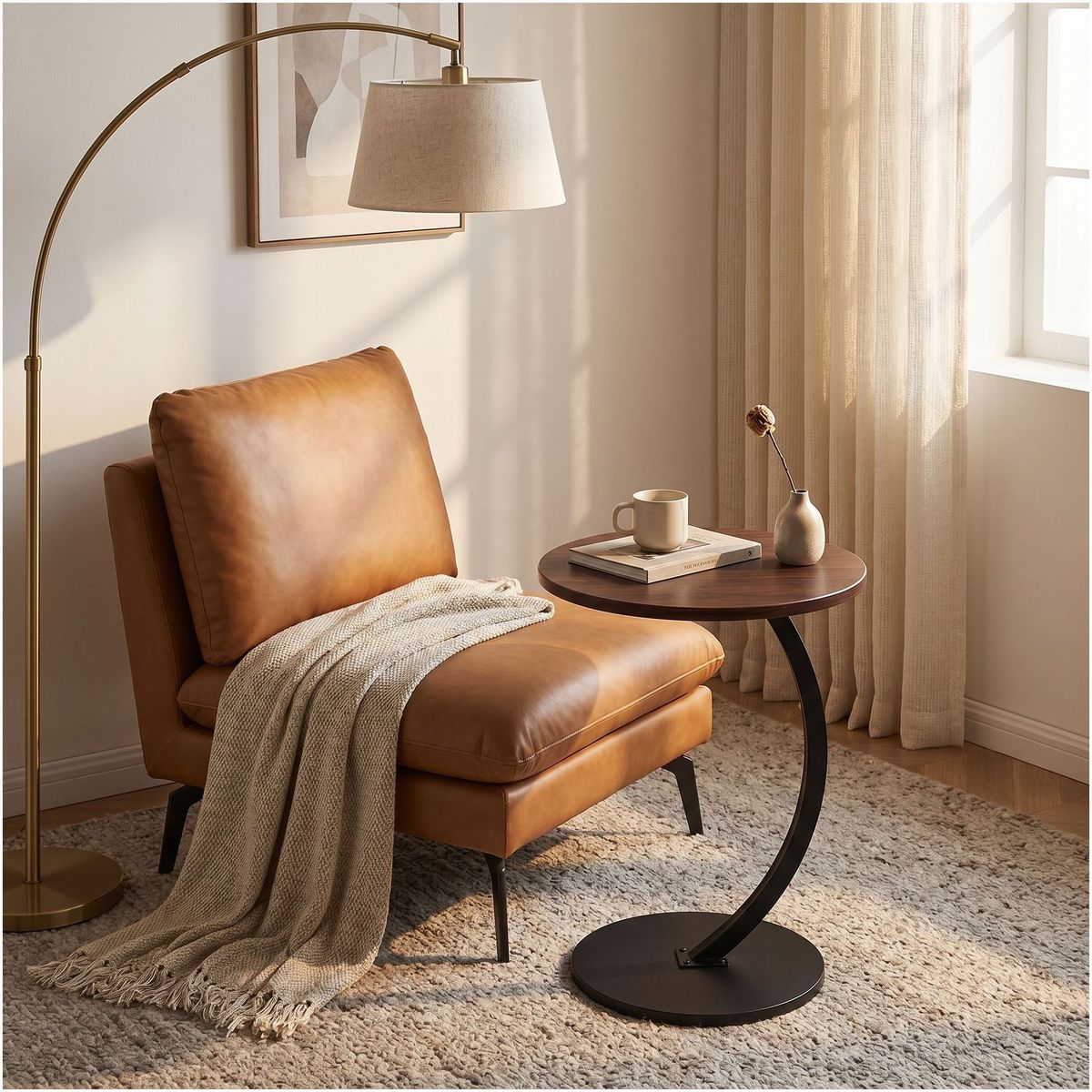 HOMER DESIGN - Mesa De Centro Lateral Living Vanguardia Madera Nactural