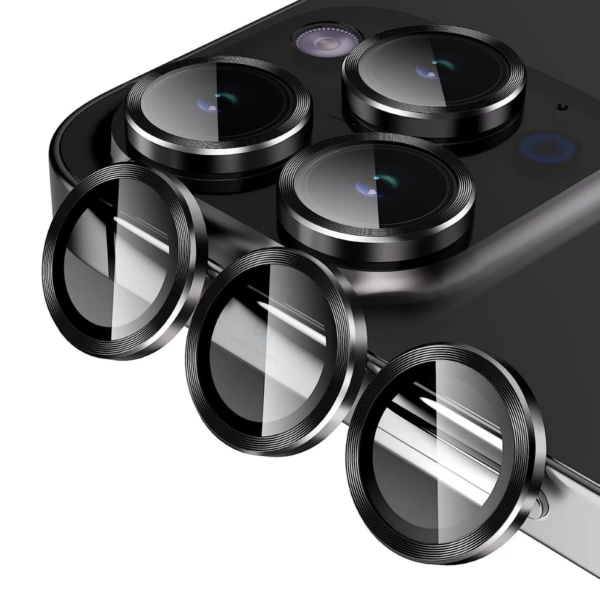 GENERICO - Protector De Camara Para iPhone 15 Pro Max-15 Pro - Negro