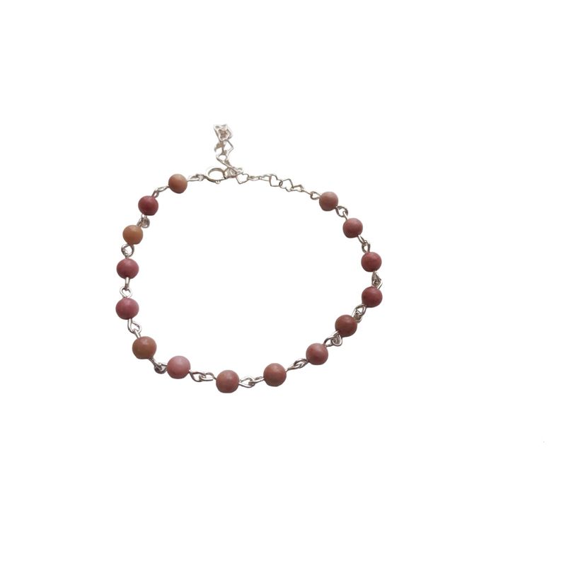 GENERICO - Pulsera plata con rodocrosita