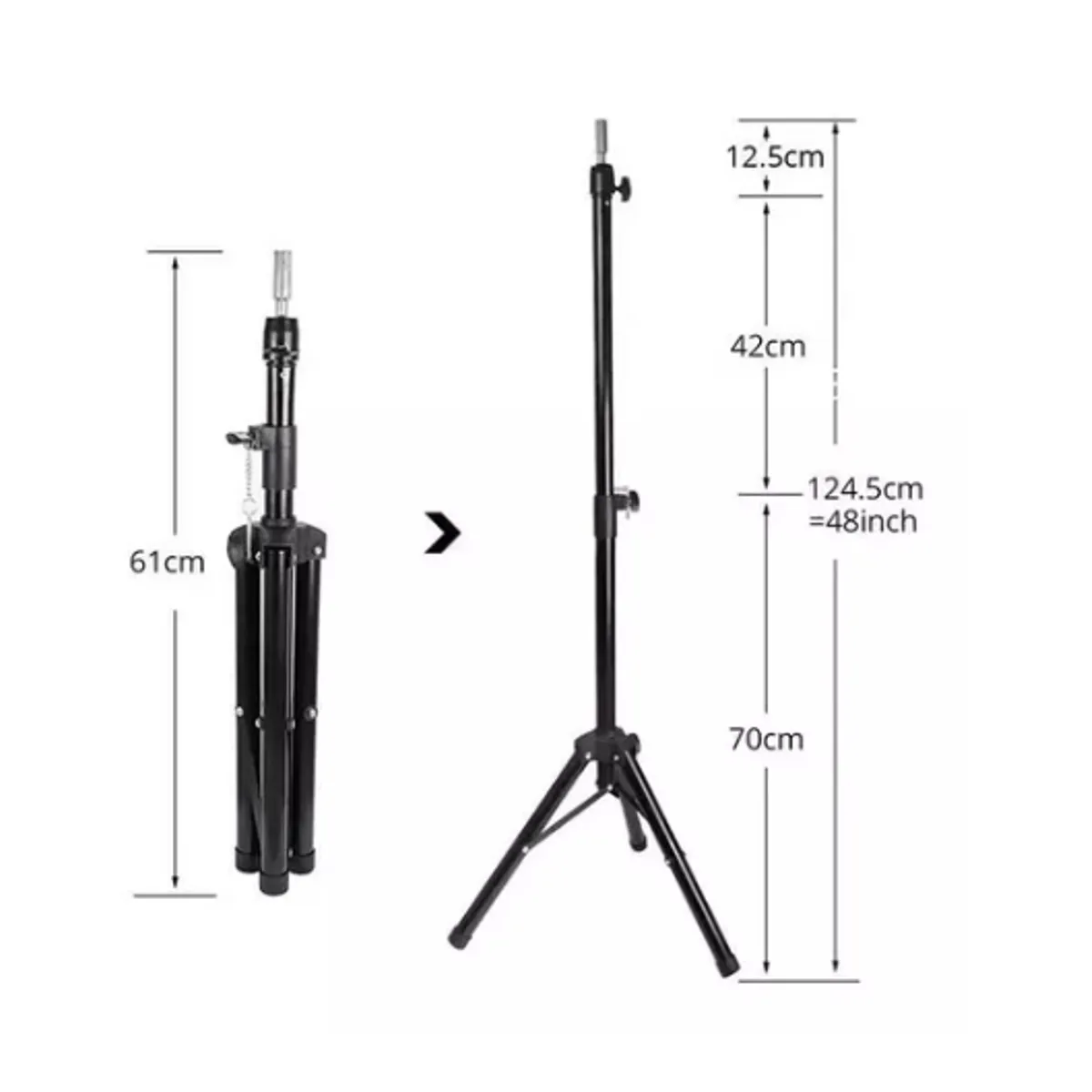 GENERICO - Soporte Atril Pedestal Trípode Para Cabeza Tecnica Negro