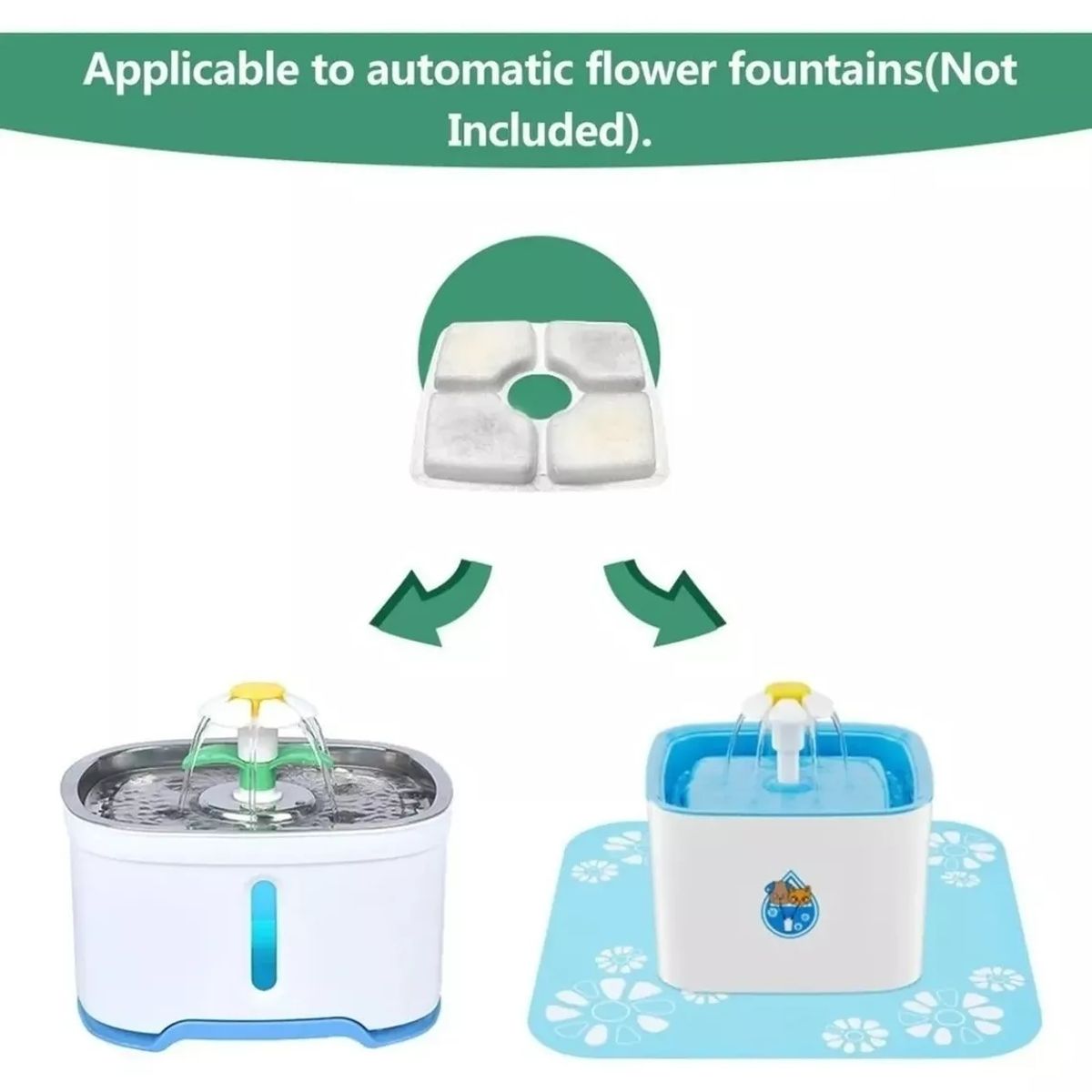 GENERICO - 4 Filtros De Agua Cuadrada, Bebedero Eléctrico Gato Perro