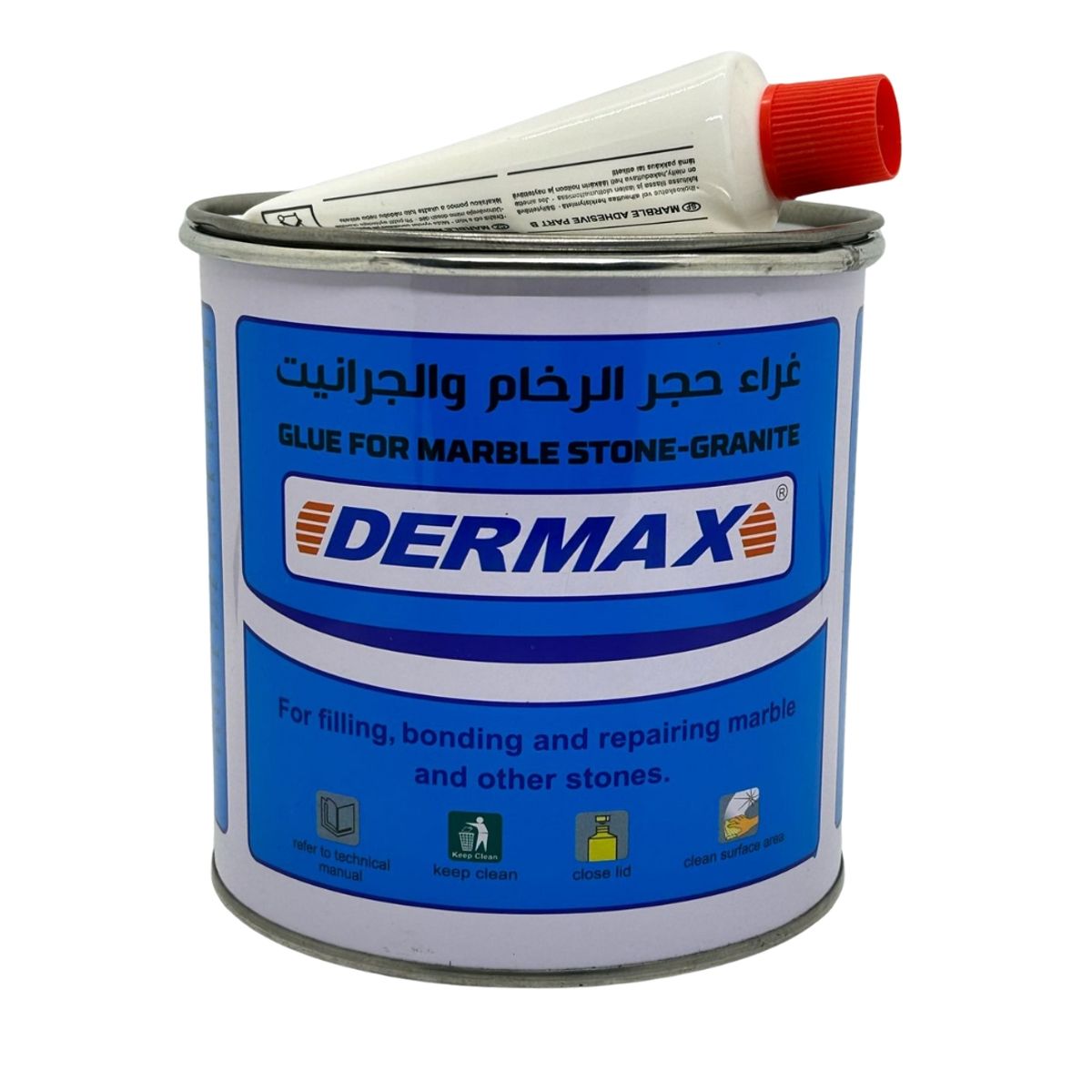 GENERICO - Pegamento para Mármol - Granito 1kg Blanca DERMAX con Catalizador