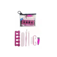 GENERICO - Kit De Manicura Pedicura Belleza Personal Set 6 Piezas Rosa.