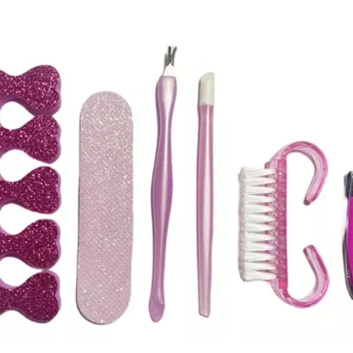 GENERICO - Kit De Manicura Pedicura Belleza Personal Set 6 Piezas Rosa.