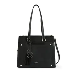 ZIOL - Cartera dos asas tres divisiones mediana inisa negro
