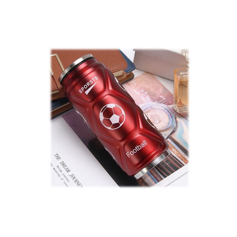 GENERICO - Vaso Térmico de Acero  Frio - Calor Diseños Futbol 450ml Rojo