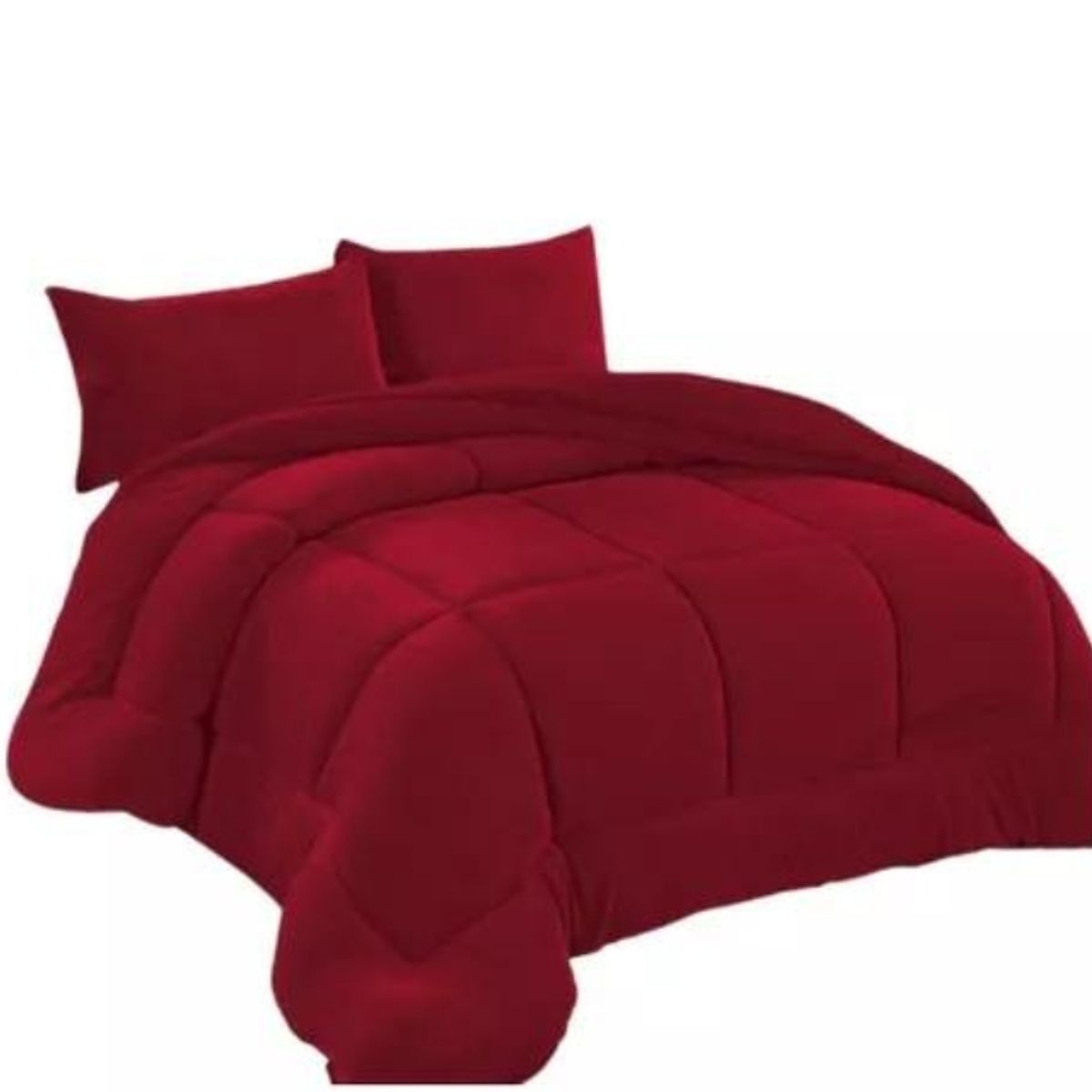 GENERICO - Cobertor Plumón Invierno Liso Cama 2 Plazas VINOTINTO