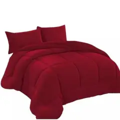 GENERICO - Cobertor Plumón Invierno Liso Cama 2 Plazas VINOTINTO