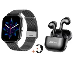 LENOVO - Relojes inteligentes de 183 pulgadas Negro y combinación LP40