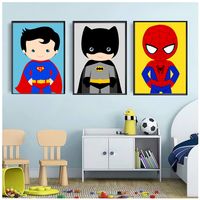Cuadros Decorativos Superhéroe Pack X 3 Uds 35x50 Cm C/u