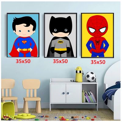 Imagen 2 del producto Cuadros Decorativos Superhéroe Pack X 3 Uds 35x50 Cm C/u