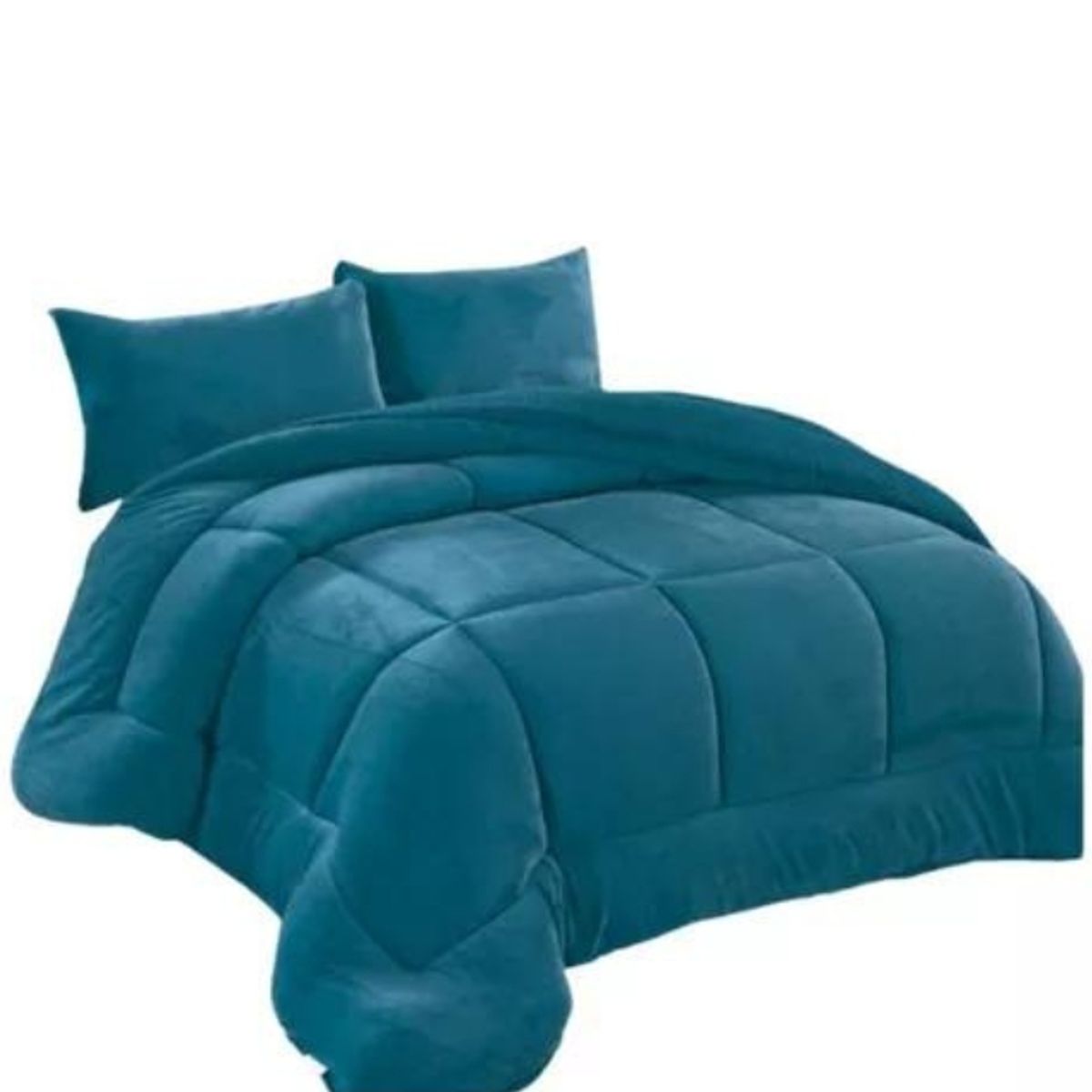 GENERICO - Cobertor Plumón Invierno Liso Cama 2 Plazas TURQUESA