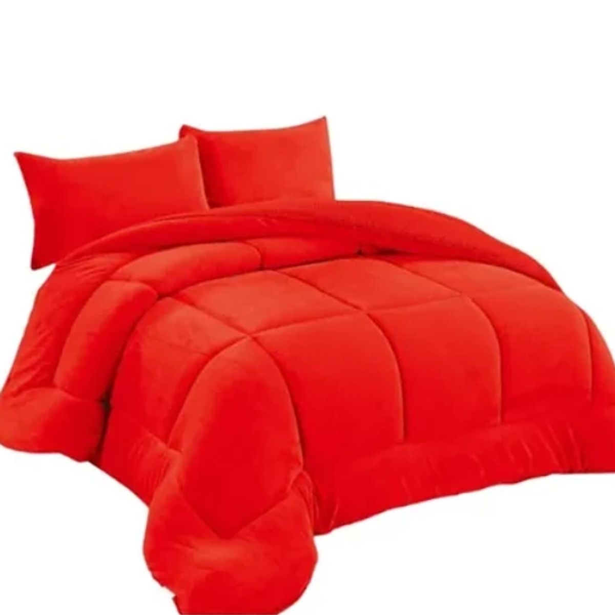 GENERICO - Cobertor Plumón Invierno Liso Cama 2 Plazas ROJO
