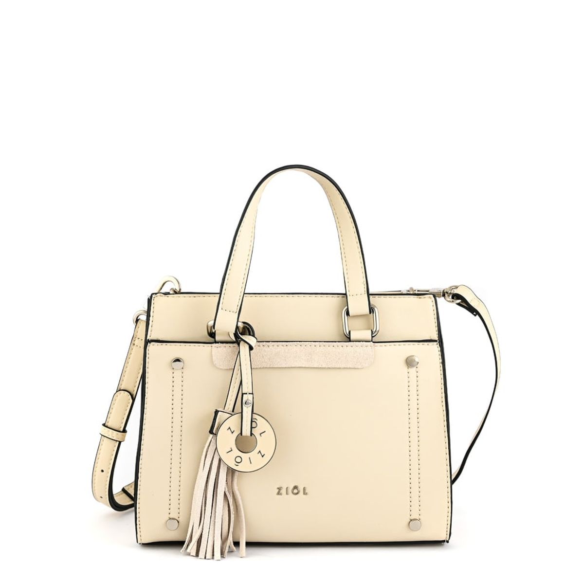 ZIOL - Cartera tote inisa mediana blanco crudo