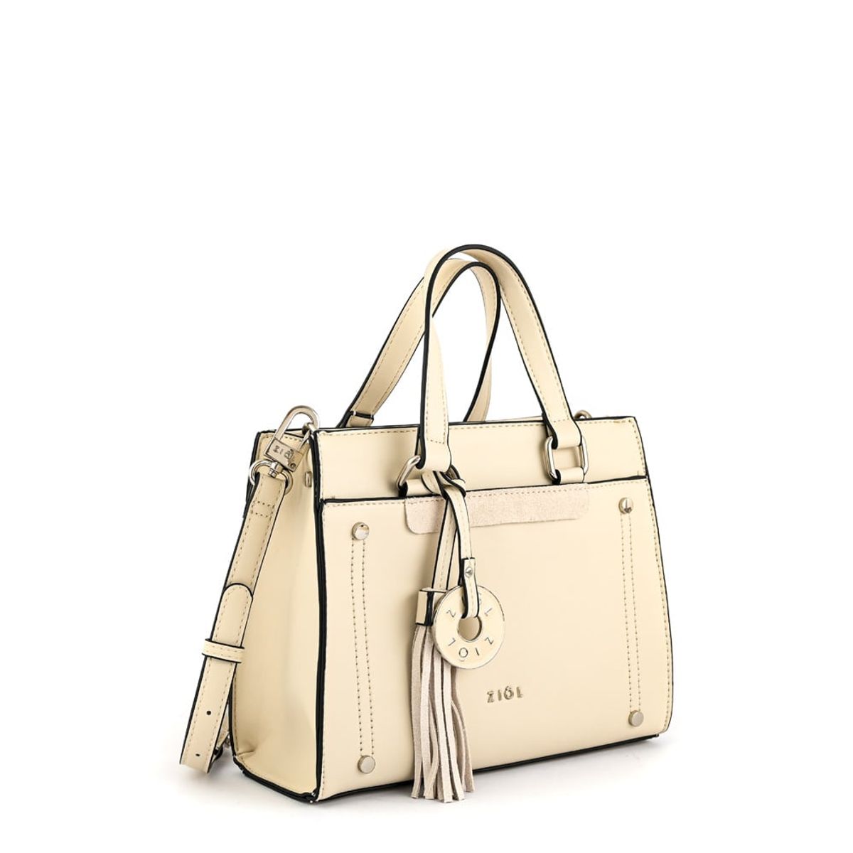 ZIOL - Cartera tote inisa mediana blanco crudo