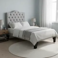 Cama 1 Plaza Ovalada Incluye Base y Respaldo Perla