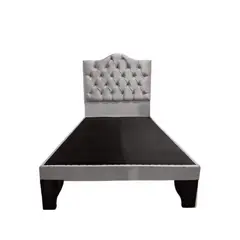 FLOBAL - Cama 1 Plaza Ovalada Incluye Base y Respaldo Perla