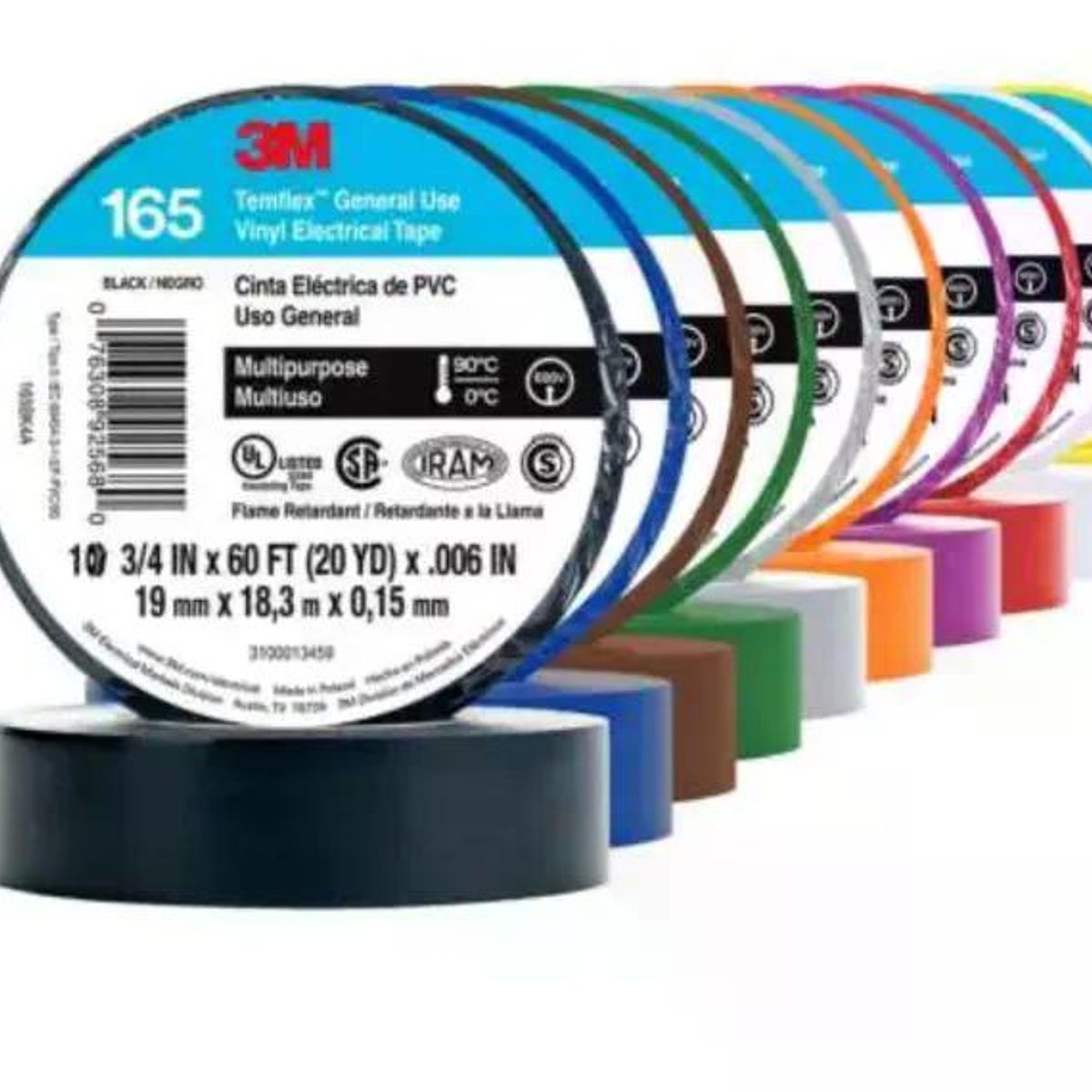 3M - CINTA VINIL 19MM X 18M AZUL TEMFLEX 165 ex 1500 3M