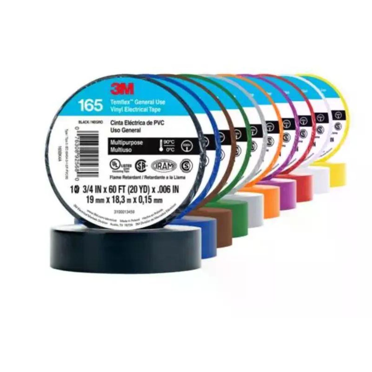 3M - CINTA VINIL 19MM X 18M AZUL TEMFLEX 165 ex 1500 3M