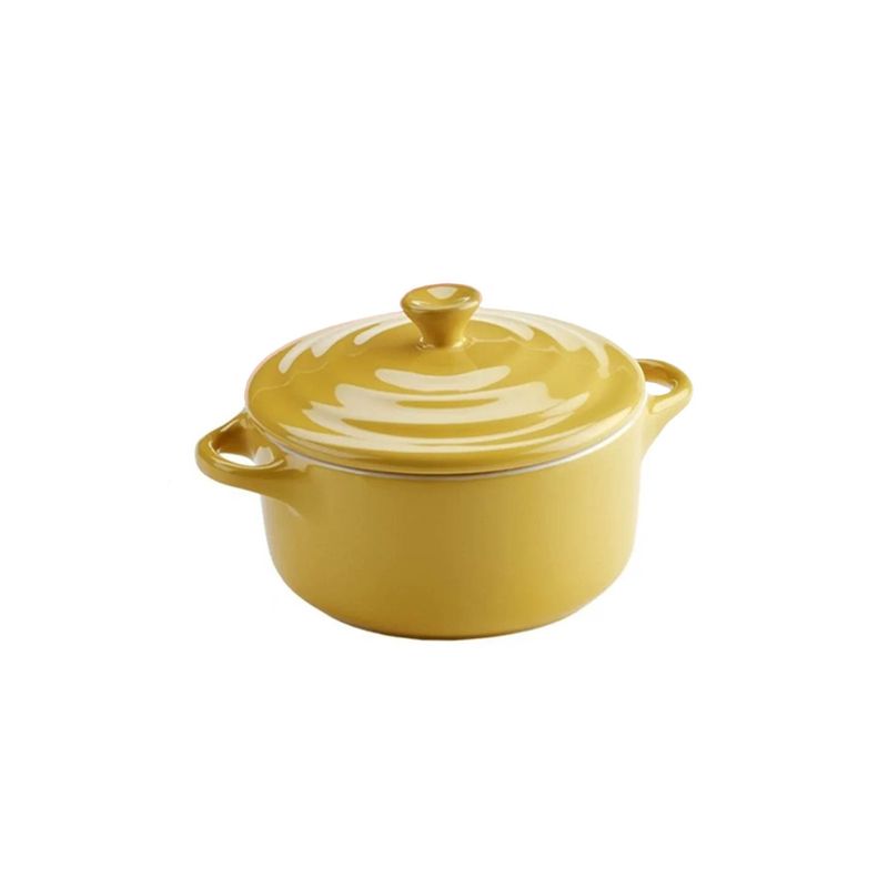KITCHENWARE - Set De 2 Mini Olla Redonda Ceramica Amarilla KITCHENWARE