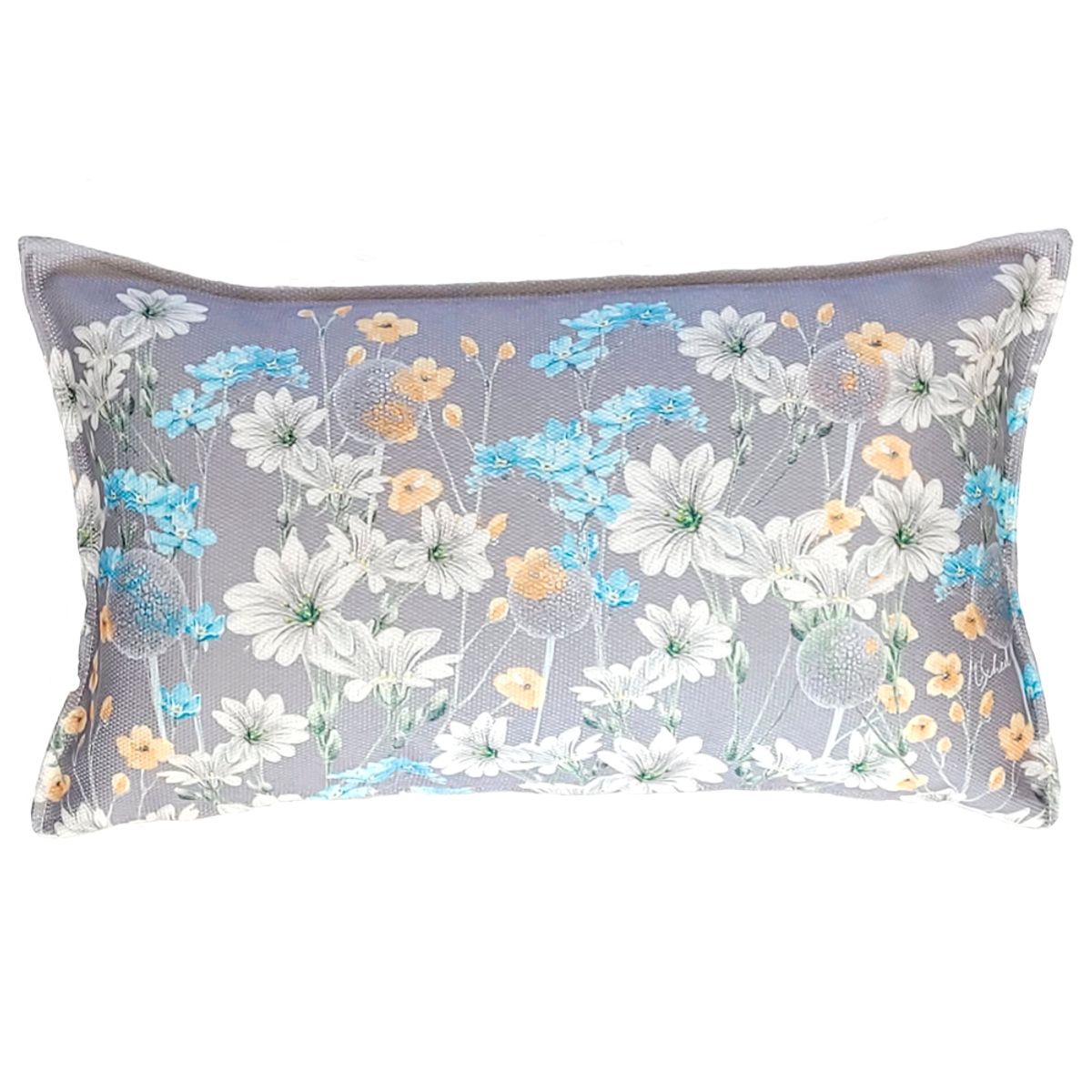 MARGARITA SCHEEL BY CASA ALVARINHO - FUNDA COJÍN MARISA NO ME OLVIDES SOBRE GRIS 50X30